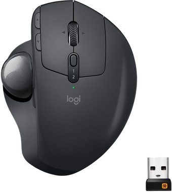 Best Buy Logitech - mx ergo plus wireless trackball mouse with ergonomic design - graphite offer