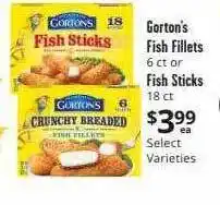 Brookshire Brothers Gorton's fish fillets, fish sticks offer
