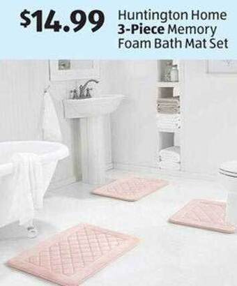 Aldi Huntington home 3-piece memory foam bath mat set offer