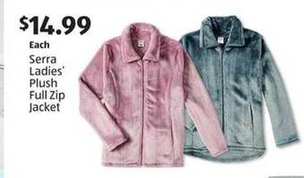 Aldi Serra ladies' plush full zip jacket offer