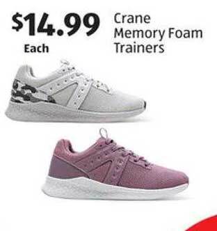 Aldi Crane memory foam trainers offer