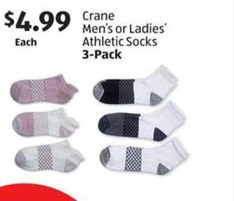 Aldi Crane men's or ladies' athletic socks offer