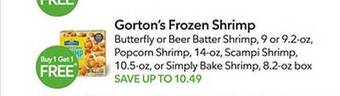 Publix Gorton's frozen shrimp offer