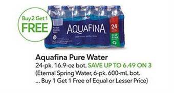 Publix Aquafina pure water offer