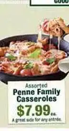Robert Fresh Market Penne family casseroles offer