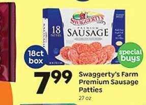 Save a Lot Swaggerty's farm premium sausage patties offer