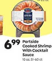 Save a Lot Portside cooked shrimp with cocktail sauce offer