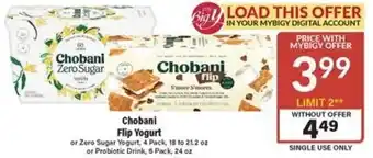 Big Y Chobani Flip Yogurt offer