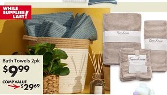 Big Lots Bath towels 2pk offer