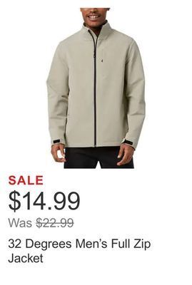 Costco 32 degrees men's full zip jacket offer