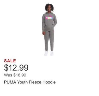 Costco Puma youth fleece hoodie offer