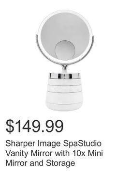Costco Sharper image spastudio vanity mirror with 10x mini mirror and storage offer