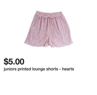 Five Below Juniors printed lounge shorts - hearts offer