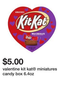 Five Below Valentine kit kat® miniatures candy box 6.4oz offer
