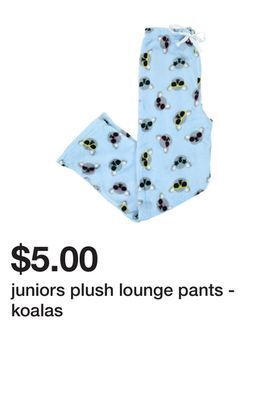 Five Below Juniors plush lounge pants - koalas offer
