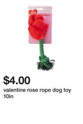 Five Below Valentine rose rope dog toy 10in offer