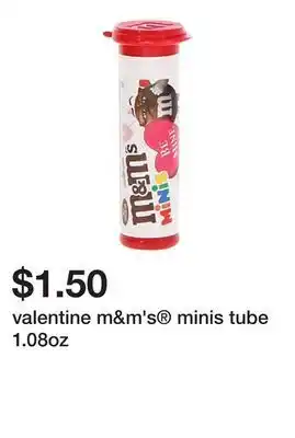 Five Below Valentine m&m's® minis tube 1.08oz offer
