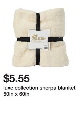 Five Below Luxe collection sherpa blanket 50in x 60in offer