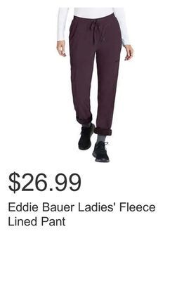 Costco Eddie bauer ladies' fleece lined pant offer