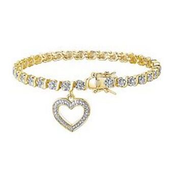Kohl's Sarafina diamond accent heart charm bracelet offer