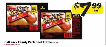 Winn Dixie Ball park family pack beef franks offer