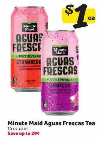 Winn Dixie Minute maid aguas frescas tea offer