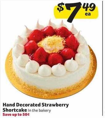 Winn Dixie Hand decorated strawberry shortcake offer