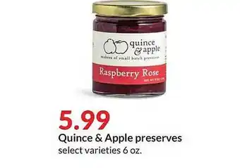 Hy-Vee Quince & apple preserves offer