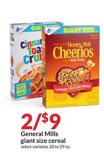 Hy-Vee General mills giant size cereal offer