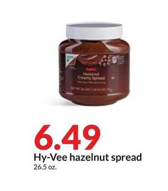 Hy-Vee Hy-vee hazelnut spread offer