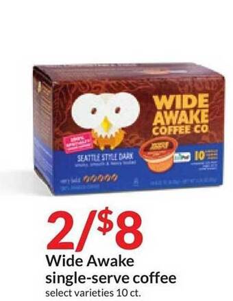 Hy-Vee Wide awake single-serve coffee offer