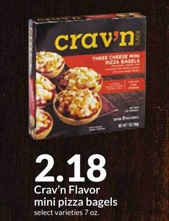 Hy-Vee Crav'n flavor mini pizza bagels offer