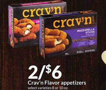 Hy-Vee Crav'n flavor appetizers offer