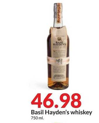 Hy-Vee Basil hayden's whiskey offer
