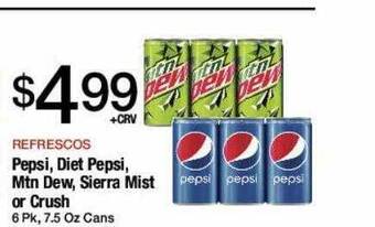 Jons International Pepsi, diet pepsi, mtn dew, sierra mist or crush offer