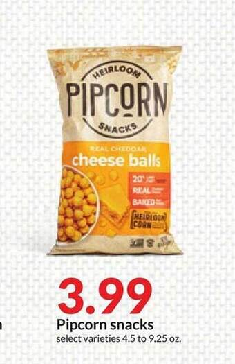 Hy-Vee Pipcorn snacks offer