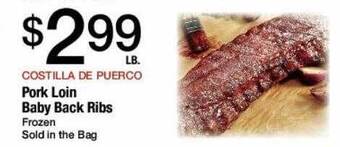 Jons International Pork loin baby back ribs offer