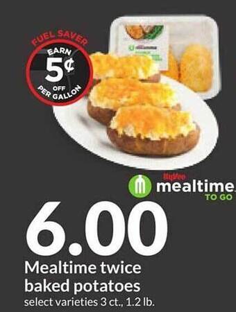 Hy-Vee Mealtime twice baked potatoes offer