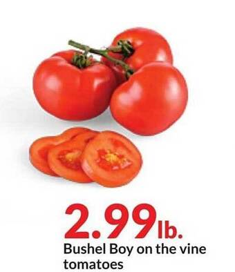 Hy-Vee Bushel boy on the vine tomatoes offer