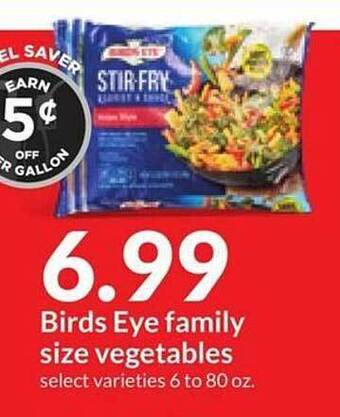 Hy-Vee Birds eye family size vegetables offer