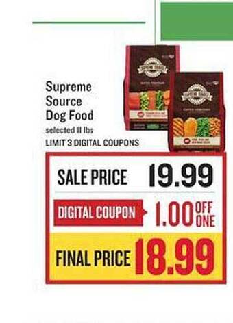 Lowes Foods Supreme source dog food offer