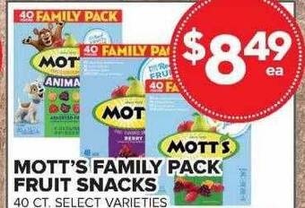 Price Cutter Mott's family pack fruit snacks offer