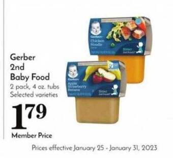 Pavilions Gerber 2nd baby food offer