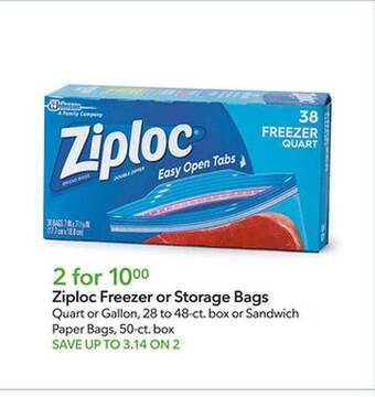 Publix Ziploc freezer or storage bags offer