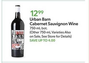 Publix Urban barn cabernet sauvignon wine offer