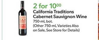 Publix California traditions cabernet sauvignon wine offer