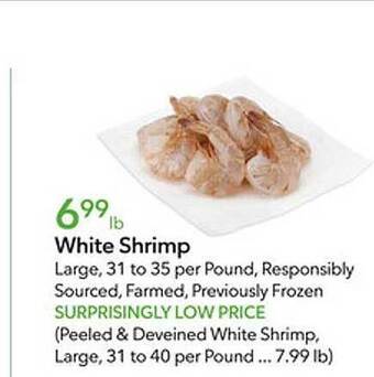 Publix White shrimp offer