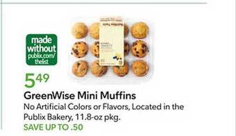 Publix Greenwise mini muffins offer