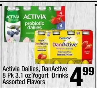 Super King Markets Activia dailies, danactive 8 pk 3.1 oz yogurt drinks offer