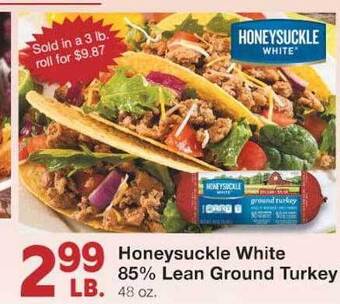 United Supermarkets Honeysuckle white 85% lean ground turkey offer